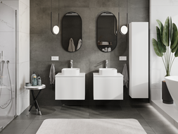 Mexen Rivel koupelnová skříňka pod umyvadlo 60 cm, 1 zásuvka, rýhovaná, bílá mat - 91A20-06047-1-BF01