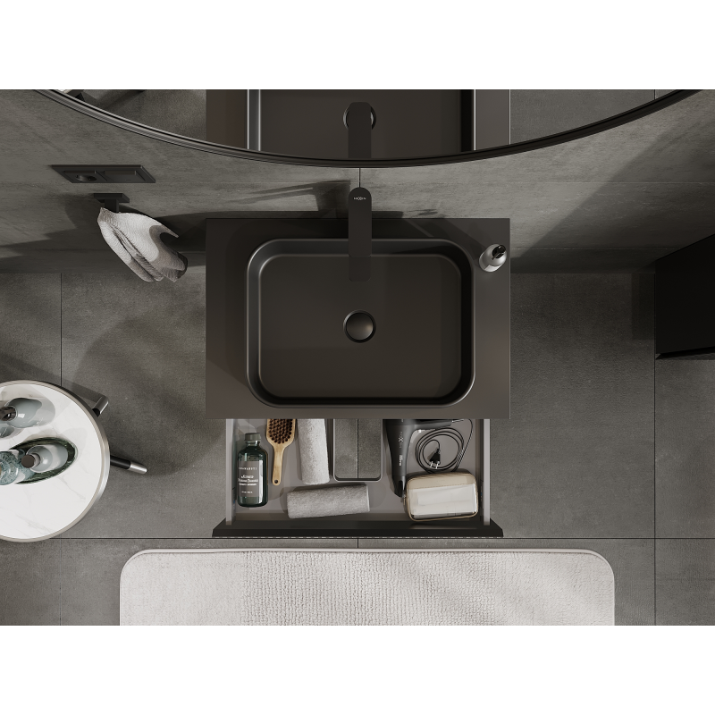 Mexen Rivel koupelnová skříňka pod umyvadlo 70 cm, 1 zásuvka, s drážkami, grafit mat - 91A20-07023-1-BF71