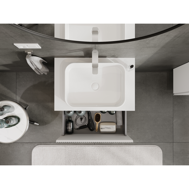 Mexen Rivel koupelnová skříňka pod umyvadlo 70 cm, 1 zásuvka, drážkovaná, bílá mat - 91A20-07047-1-BF01