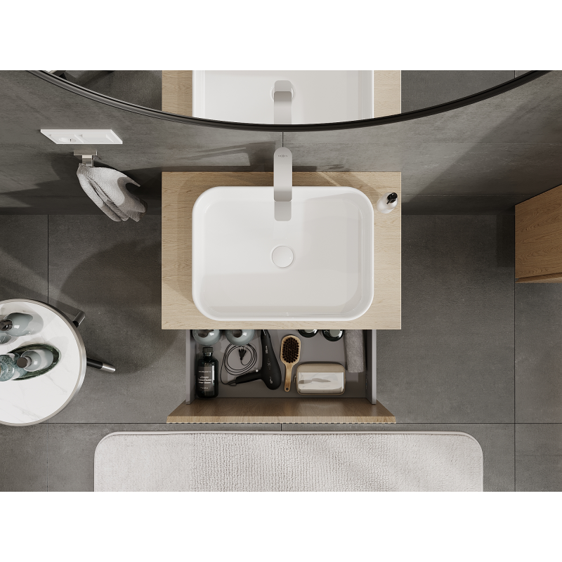 Mexen Rivel koupelnová skříňka pod umyvadlo 70 cm, 1 zásuvka, drážkovaná, dub - 91A20-07047-1-BF81