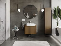 Mexen Rivel koupelnová skříňka pod umyvadlo 70 cm, 1 zásuvka, rýhovaná, ořech - 91A20-07047-1-BF86