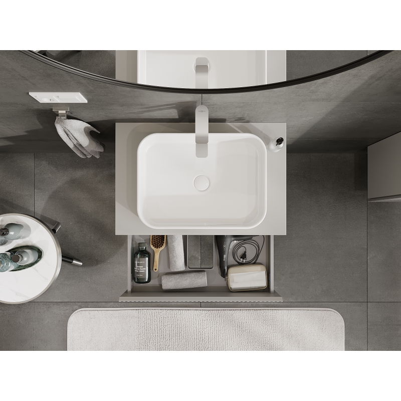 Mexen Rivel koupelnová skříňka podumyvadlová 70 cm, 2 zásuvky, žebrovaná, šedá mat - 91A20-07047-2-BFF62