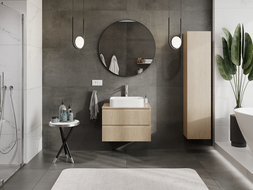 Mexen Rivel koupelnová skříňka pod umyvadlo 70 cm, 2 zásuvky, drážkovaná, dub - 91A20-07047-2-BFF81