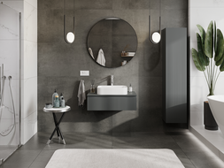 Mexen Rivel koupelnová skříňka pod umyvadlo 80 cm, 1 zásuvka, rýhovaná, grafit mat - 91A20-08023-1-BF66