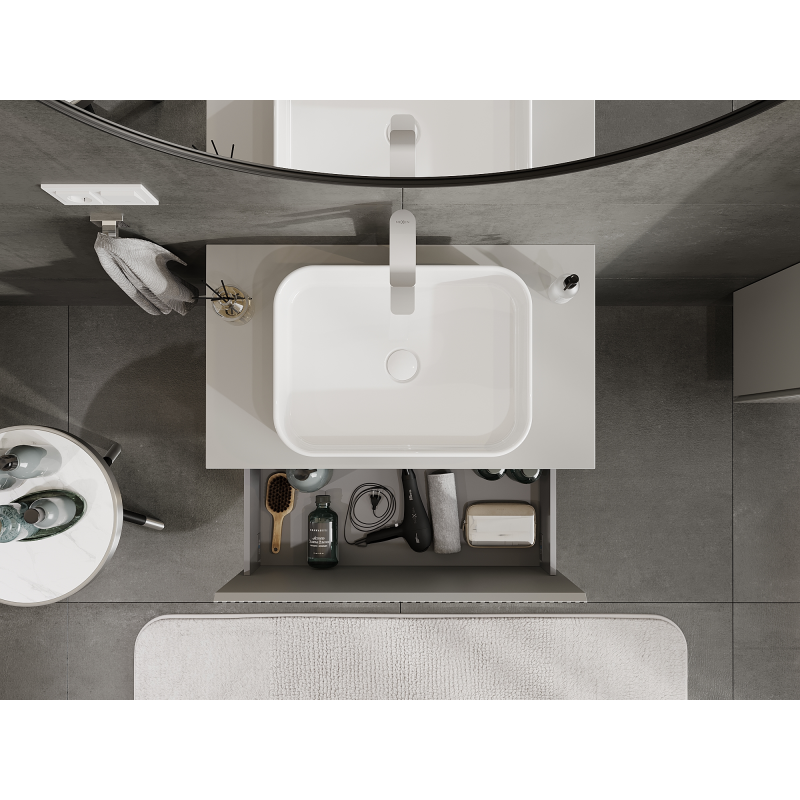 Mexen Rivel skříňka pod umyvadlo 80 cm, 1 šuplík, drážkovaná, šedá matná - 91A20-08047-1-BF62