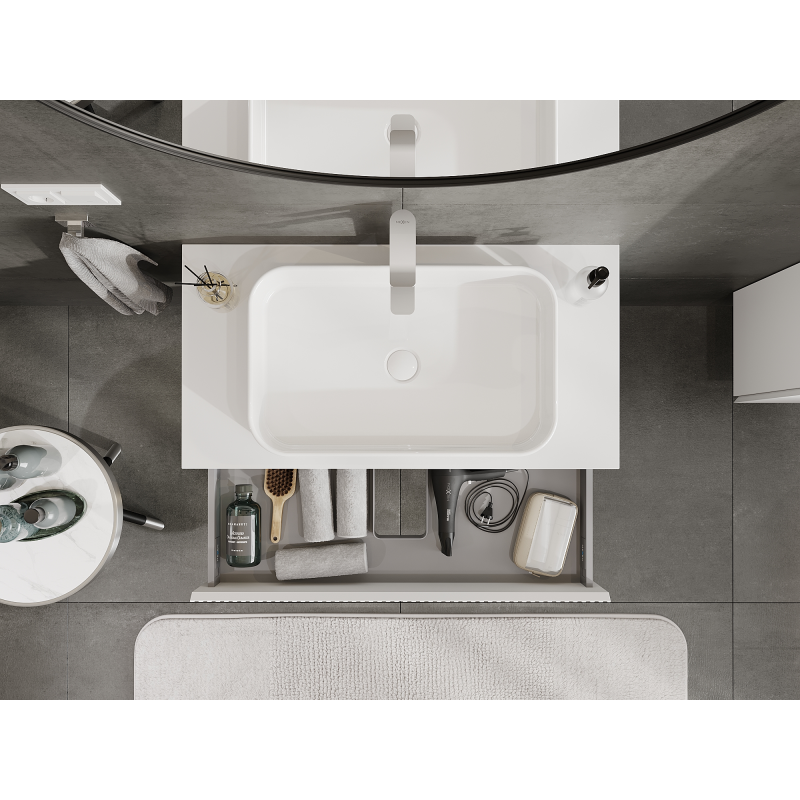 Mexen Rivel koupelnová skříňka pod umyvadlo 90 cm, 1 zásuvka, drážkovaná, bílá matná - 91A20-09023-1-BF01