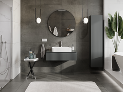 Mexen Rivel koupelnová skříňka pod umyvadlo 90 cm, 1 zásuvka, drážkovaná, grafit mat - 91A20-09023-1-BF66