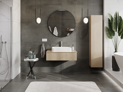 Mexen Rivel koupelnová skříňka pod umyvadlo 90 cm, 1 zásuvka, drážkovaná, dub - 91A20-09023-1-BF81