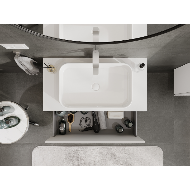 Mexen Rivel koupelnová skříňka pod umyvadlo 90 cm, 1 zásuvka, drážkovaná, bílá mat - 91A20-09047-1-BF01