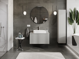 Mexen Rivel koupelnová skříňka pod umyvadlo 90 cm, 1 zásuvka, drážkovaná, šedá mat - 91A20-09047-1-BF62