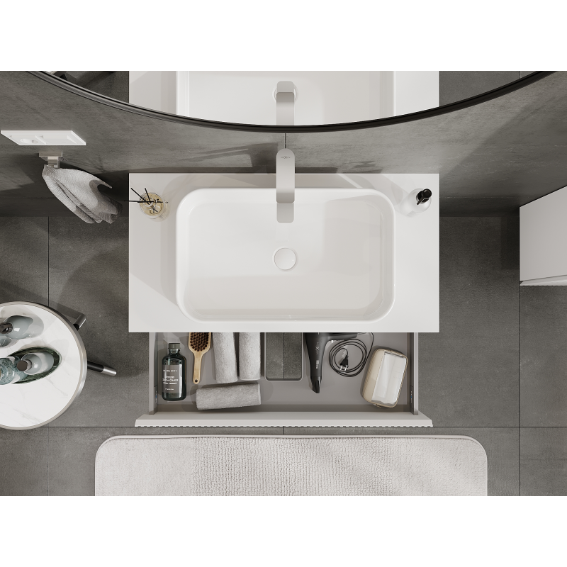 Mexen Rivel koupelnová skříňka pod umyvadlo 90 cm, 2 zásuvky, drážkovaná, bílá mat - 91A20-09047-2-BFF01