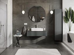 Mexen Rivel koupelnová skříňka pod umyvadlo 100 cm, 1 zásuvka, drážkovaná, grafit mat - 91A20-10023-1-BF66