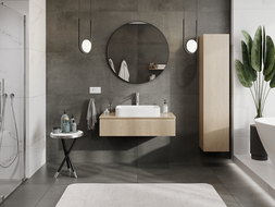 Mexen Rivel koupelnová skříňka pod umyvadlo 100 cm, 1 zásuvka, drážkovaná, dub - 91A20-10023-1-BF81