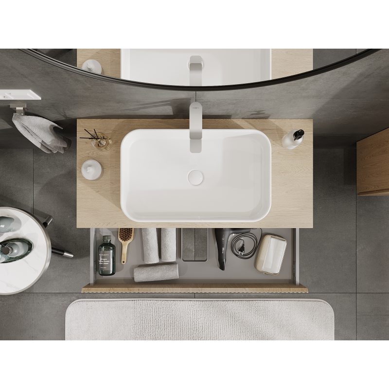 Mexen Rivel koupelnová skříňka pod umyvadlo 100 cm, 1 zásuvka, drážkovaná, dub - 91A20-10023-1-BF81