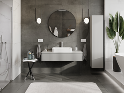 Mexen Rivel koupelnová skříňka pod umyvadlo 120 cm, 1 zásuvka, rýhovaná, šedá matná - 91A20-12023-1-BF62