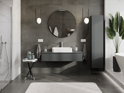 Mexen Rivel koupelnová skříňka pod umyvadlo 120 cm, 1 zásuvka, rýhovaná, šedá mat - 91A20-12023-1-BF66