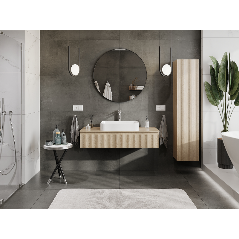 Mexen Rivel koupelnová skříňka pod umyvadlo 120 cm, 1 zásuvka, drážková, dub - 91A20-12023-1-BF81