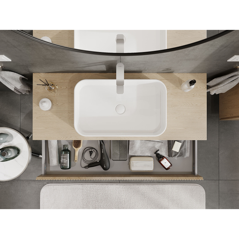 Mexen Rivel koupelnová skříňka pod umyvadlo 120 cm, 1 zásuvka, drážková, dub - 91A20-12023-1-BF81