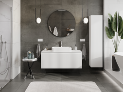 Mexen Rivel koupelnová skříňka pod umyvadlo 120 cm, 1 zásuvka, drážkovaná, bílá mat - 91A20-12047-1-BF01