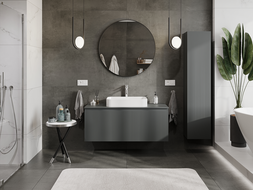 Mexen Rivel koupelnová skříňka pod umyvadlo 120 cm, 1 zásuvka, drážkovaná, grafit mat - 91A20-12047-1-BF66