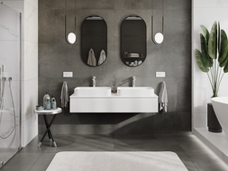 Mexen Rivel koupelnová skříňka pod umyvadlo 140 cm, 1 zásuvka, drážkovaná, bílá matná - 91A20-14023-1-BF01