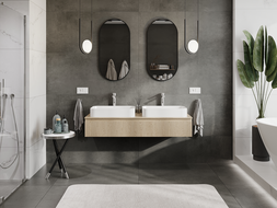 Mexen Rivel koupelnová skříňka pod umyvadlo 140 cm, 1 zásuvka, profilovaná, dub - 91A20-14023-1-BF81