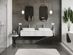 Mexen Rivel koupelnová skříňka pod umyvadlo 160 cm, 1 zásuvka, rýhovaná, bílá mat - 91A20-16023-1-BF01