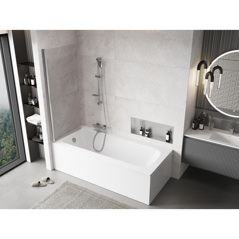 Mexen Mist vanová zástěna 1-křídlová 70 x 150 cm, transparentní, chrom - 8A9-070-001-01-00