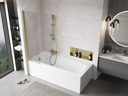 Mexen Mist sprchová závěsová stěna 1-dílná 50 x 150 cm, transparentní, zlatá - 8A9-050-001-50-00