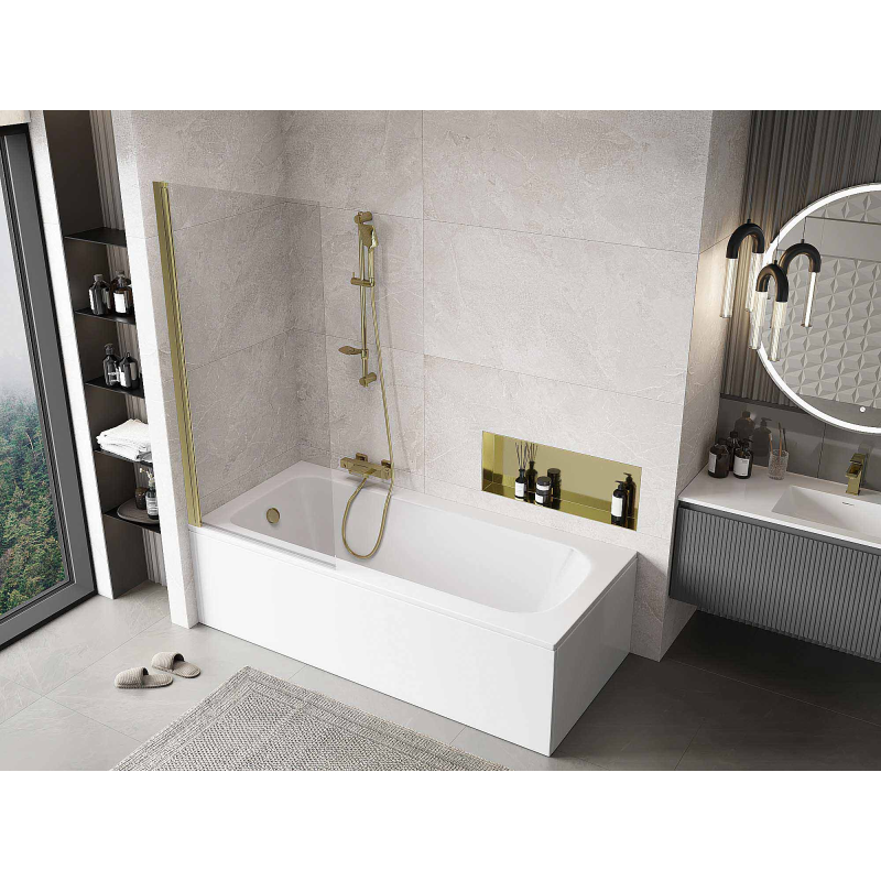 Mexen Mist sprchová zástěna 1-křídlová 80 x 150 cm, transparentní, zlatá - 8A9-080-001-50-00