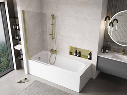 Mexen Mist sprchová zástěna 1-křídlová 80 x 150 cm, transparentní, zlatá - 8A9-080-001-50-00