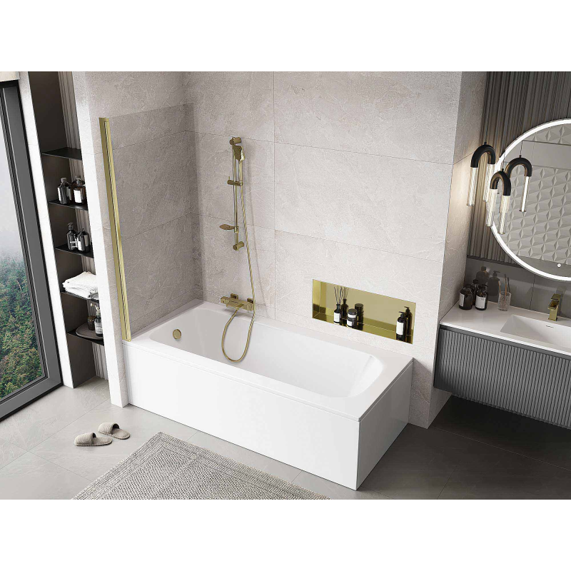 Mexen Mist sprchová zástěna 1-křídlová 80 x 150 cm, transparentní, zlatá - 8A9-080-001-50-00