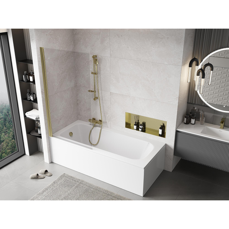 Mexen Mist sprchový kout 1-křídlový 90 x 150 cm, průhledný, zlatý - 8A9-090-001-50-00