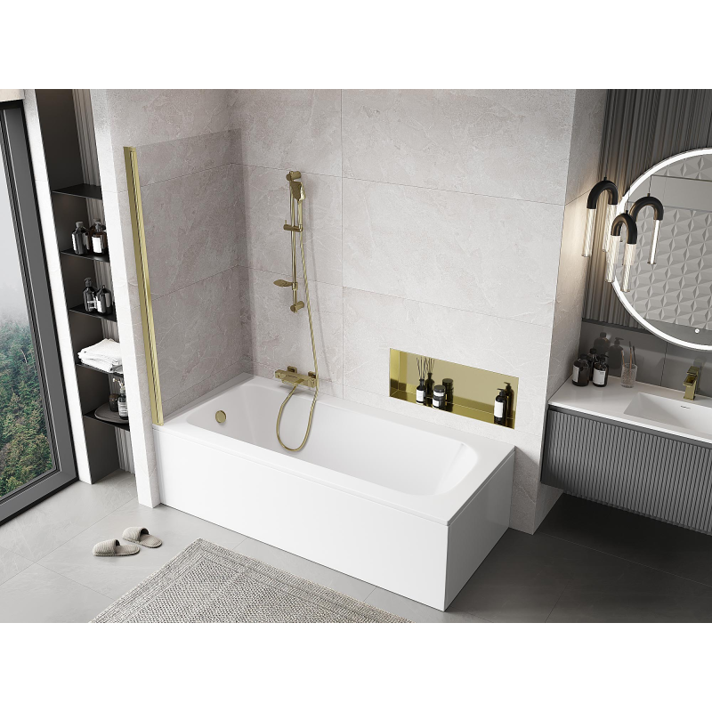 Mexen Mist sprchový kout 1-křídlový 90 x 150 cm, průhledný, zlatý - 8A9-090-001-50-00