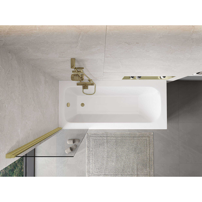 Mexen Mist sprchový paravan jednokřídlé 50 x 150 cm, transparentní, kartáčované zlaté - 8A9-050-001-55-00