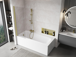 Mexen Mist sprchová zástěna 1dílná 60 x 150 cm, transparentní, zlatý kartáčovaný - 8A9-060-001-55-00