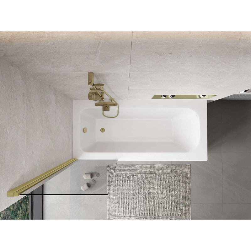 Mexen Mist sprchová zástěna 1dílná 60 x 150 cm, transparentní, zlatý kartáčovaný - 8A9-060-001-55-00