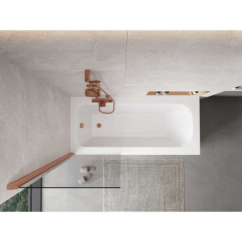 Mexen Mist sprchová zástěna 1křídlová 70 x 150 cm, transparentní, kartáčovaná měď - 8A9-070-001-65-00