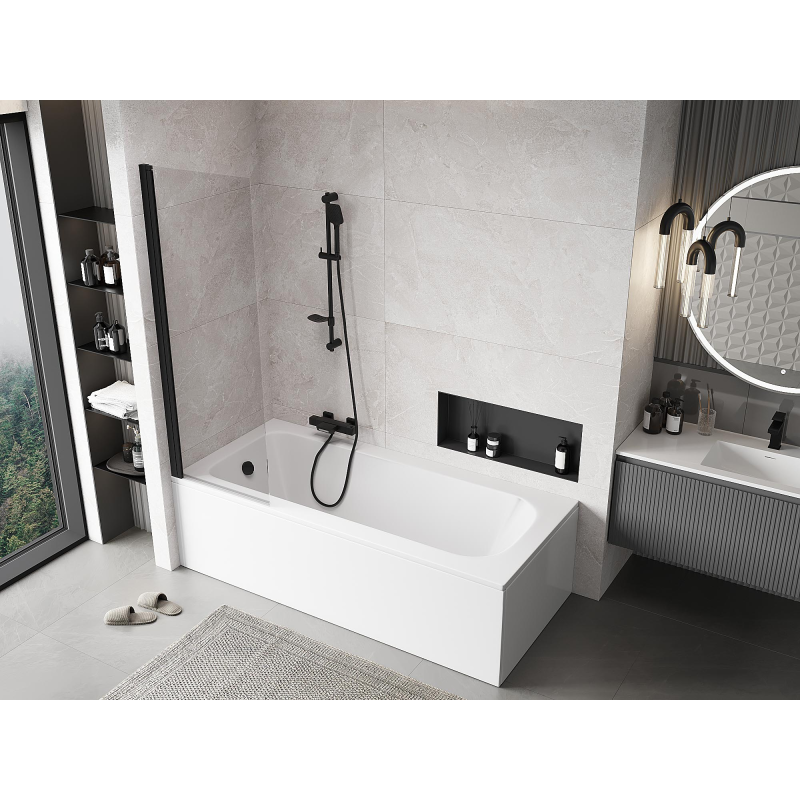 Mexen Mist sprchová zástěna 1-křídlová 60 x 150 cm, transparentní, černá - 8A9-060-001-70-00