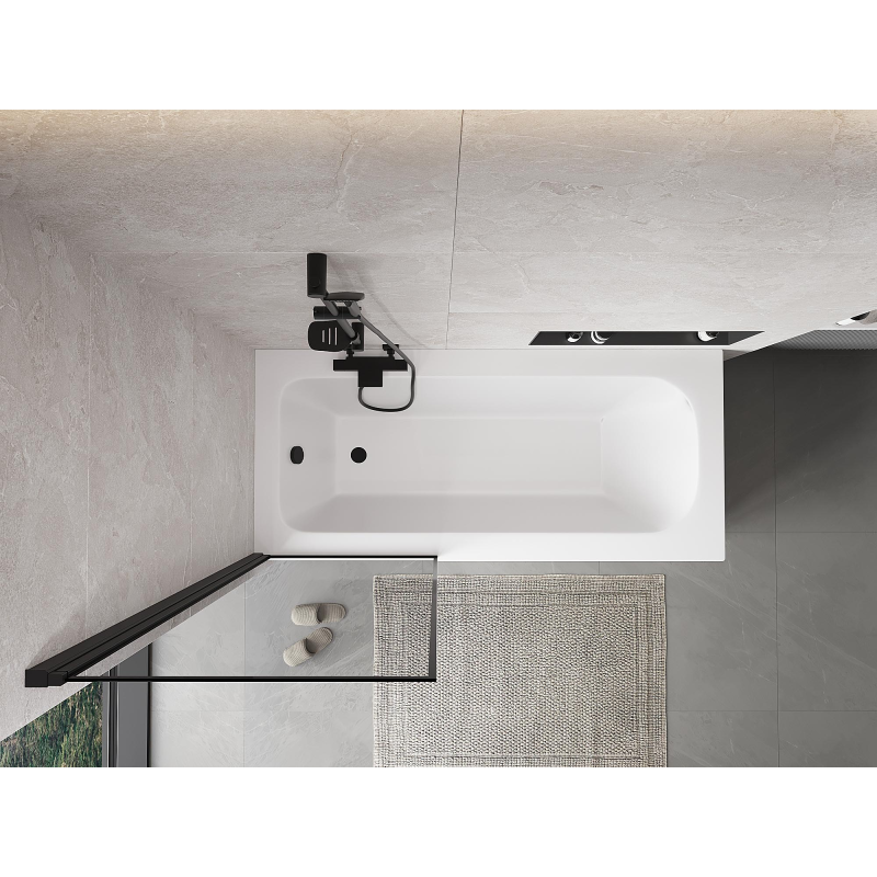 Mexen Mist sprchová zástěna 1-křídlová levá 70 x 150 cm, černý rámeček, černý - 8A9-070-001-70-70-L