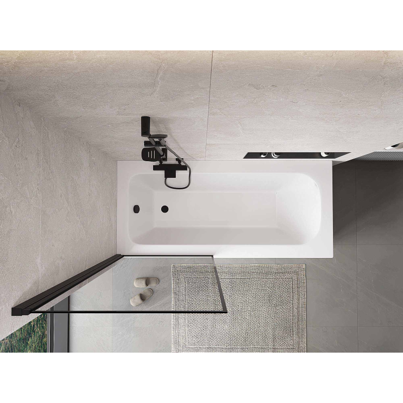 Mexen Mist sprchový zástěna 1-křídlovy levý 80 x 150 cm, černý rám, černý - 8A9-080-001-70-70-L