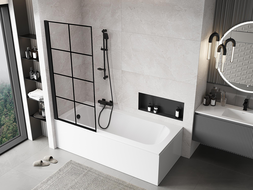 Mexen Mist sprchová zástěna 1-křídlová levá 80 x 150 cm, černá mřížka, černá - 8A9-080-001-70-77-L