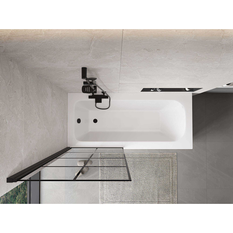 Mexen Mist sprchová zástěna 1-křídlová levá 80 x 150 cm, černá mřížka, černá - 8A9-080-001-70-77-L