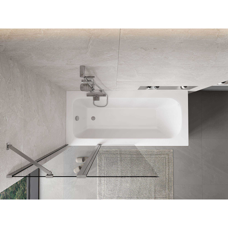 Mexen Mist vanová zástěna 2-křídlá 100 x 150 cm, transparentní, chrom - 8A9-100-011-01-00