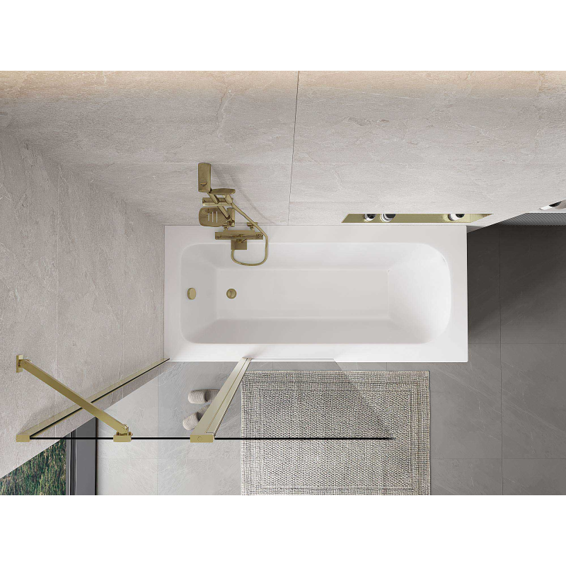 Mexen Mist dvoukřídlá sprchová zástěna 100 x 150 cm, transparentní, zlatá - 8A9-100-011-50-00