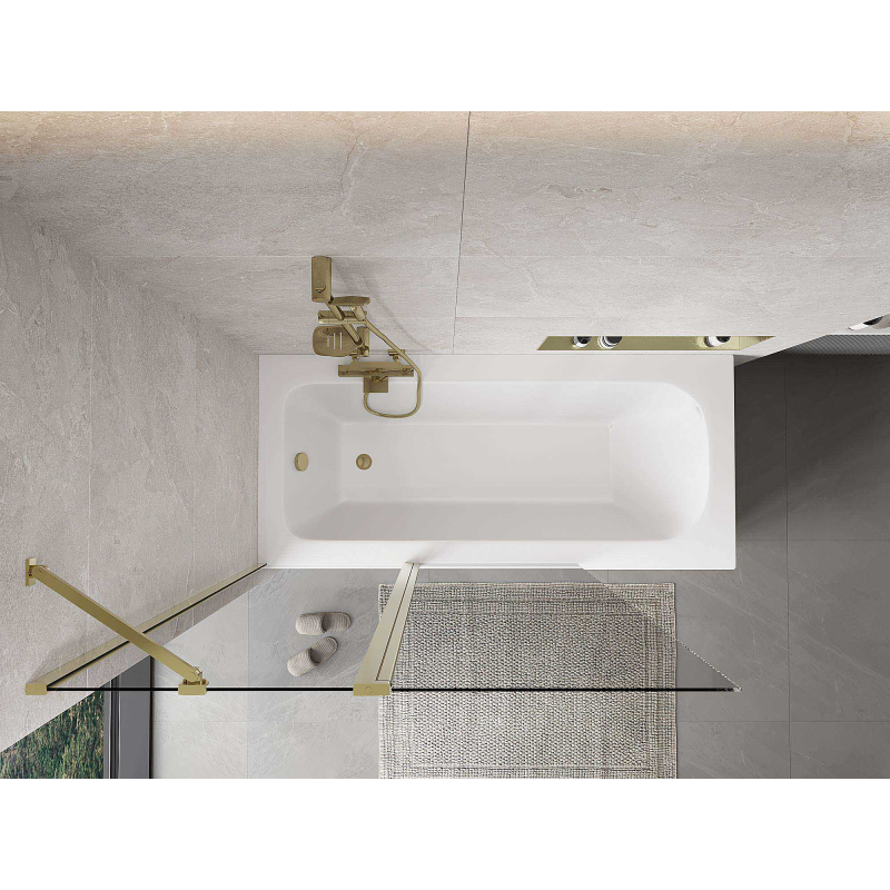 Mexen Mist sprchová zástěna dvoukřídlá 120 x 150 cm, transparentní, zlatá - 8A9-120-011-50-00