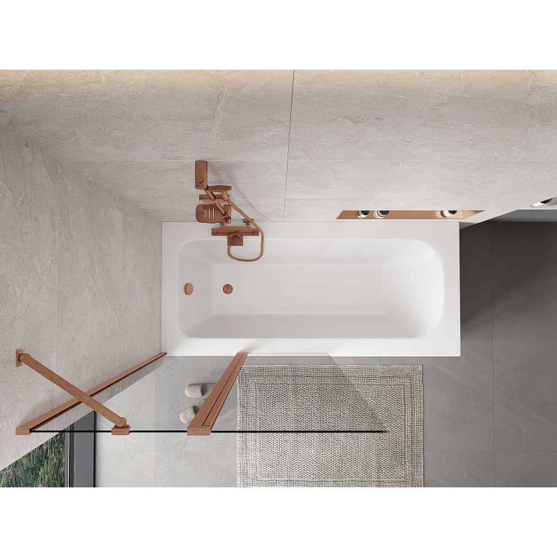 Mexen Mist sprchová stěna 2-dílná 100 x 150 cm, transparentní, kartáčovaná měď - 8A9-100-011-65-00