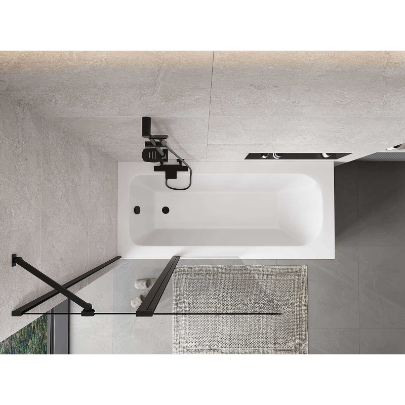 Mexen Mist sprchová zástěna 2-křídlová 100 x 150 cm, průhledná, černá - 8A9-100-011-70-00