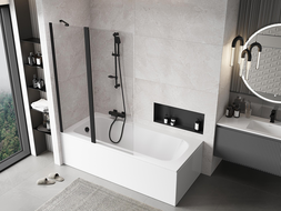 Mexen Mist sprchová zástěna 2-dílná 120 x 150 cm, transparentní, černá - 8A9-120-011-70-00