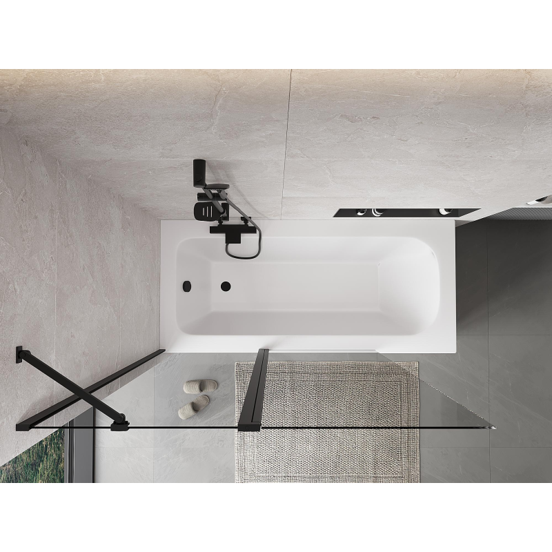 Mexen Mist sprchová zástěna 2-křídlová 130 x 150 cm, transparentní, černá - 8A9-130-011-70-00